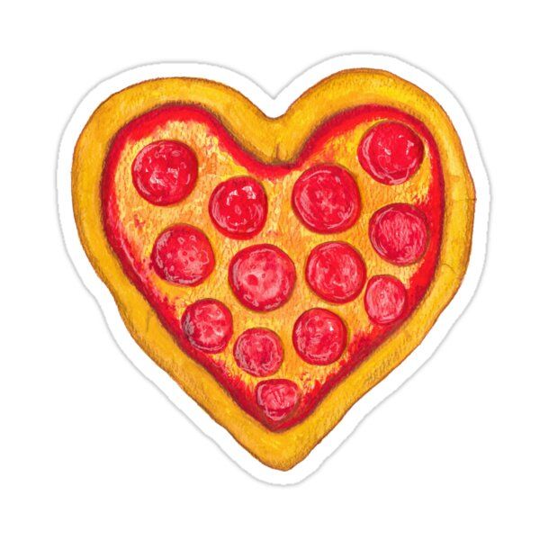 heart shape pizza sticker