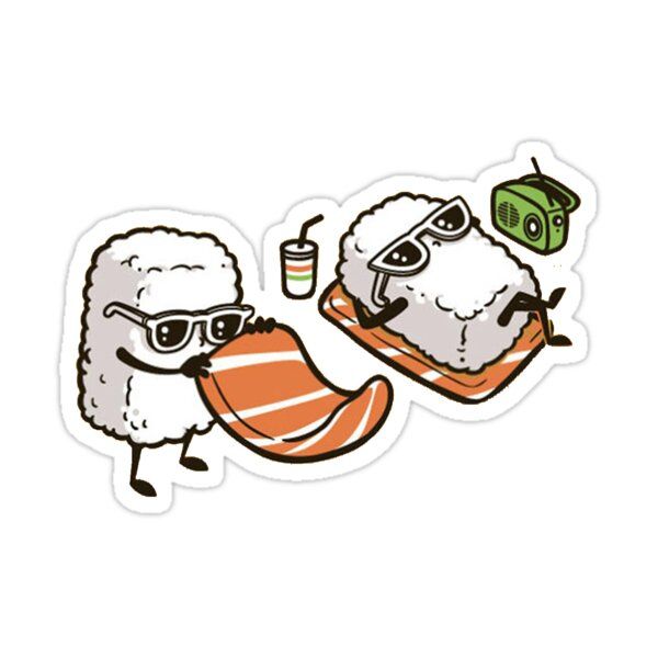 Sushi on the Beach Sticker