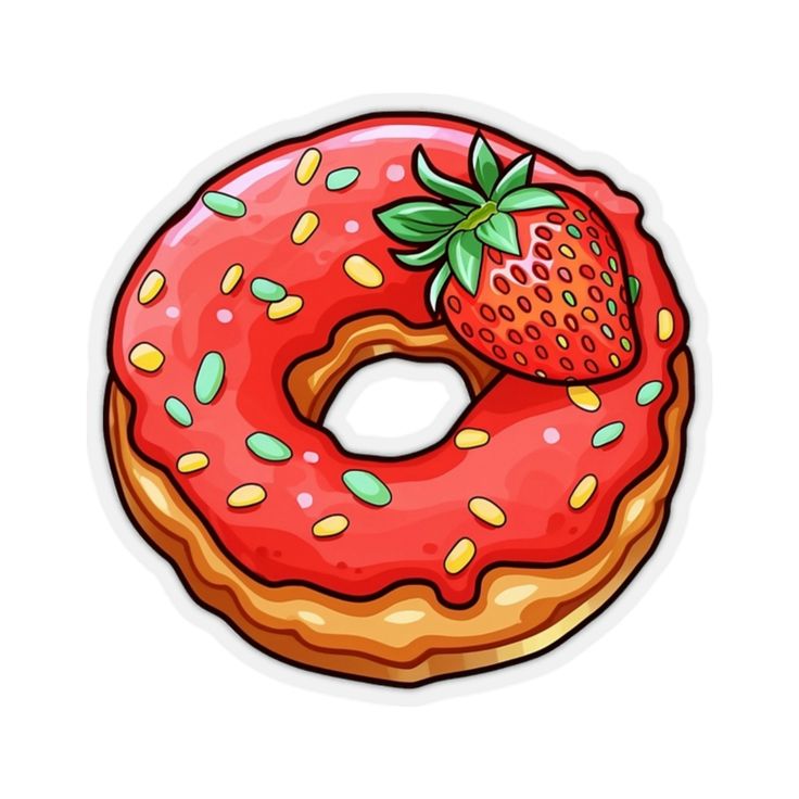 Strawberry Donut Sticker