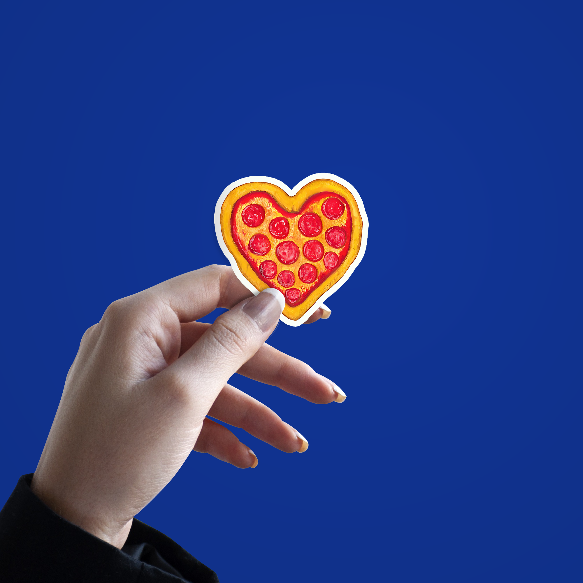 heart shape pizza sticker