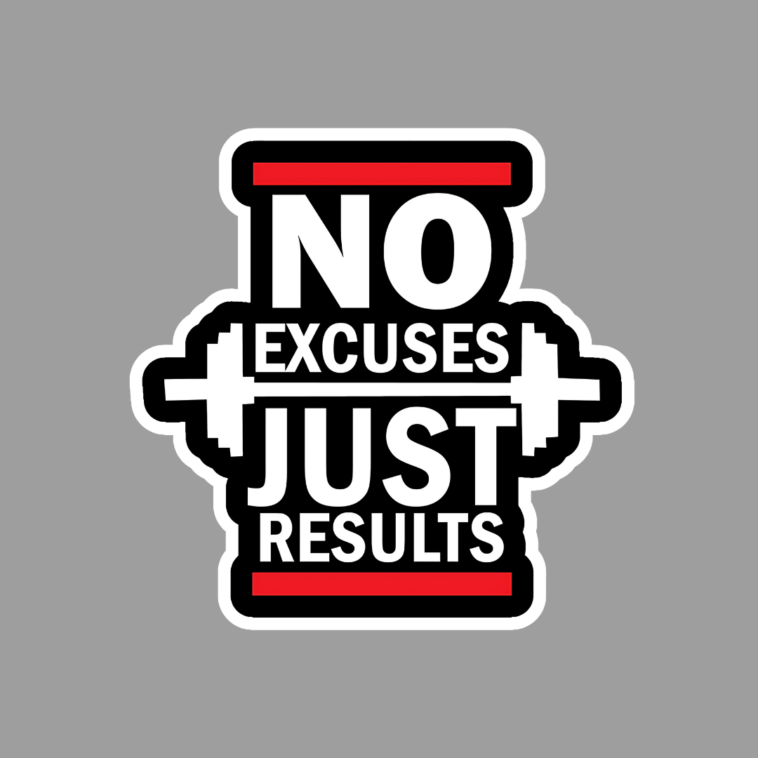 No Excuses Just Results Sticker