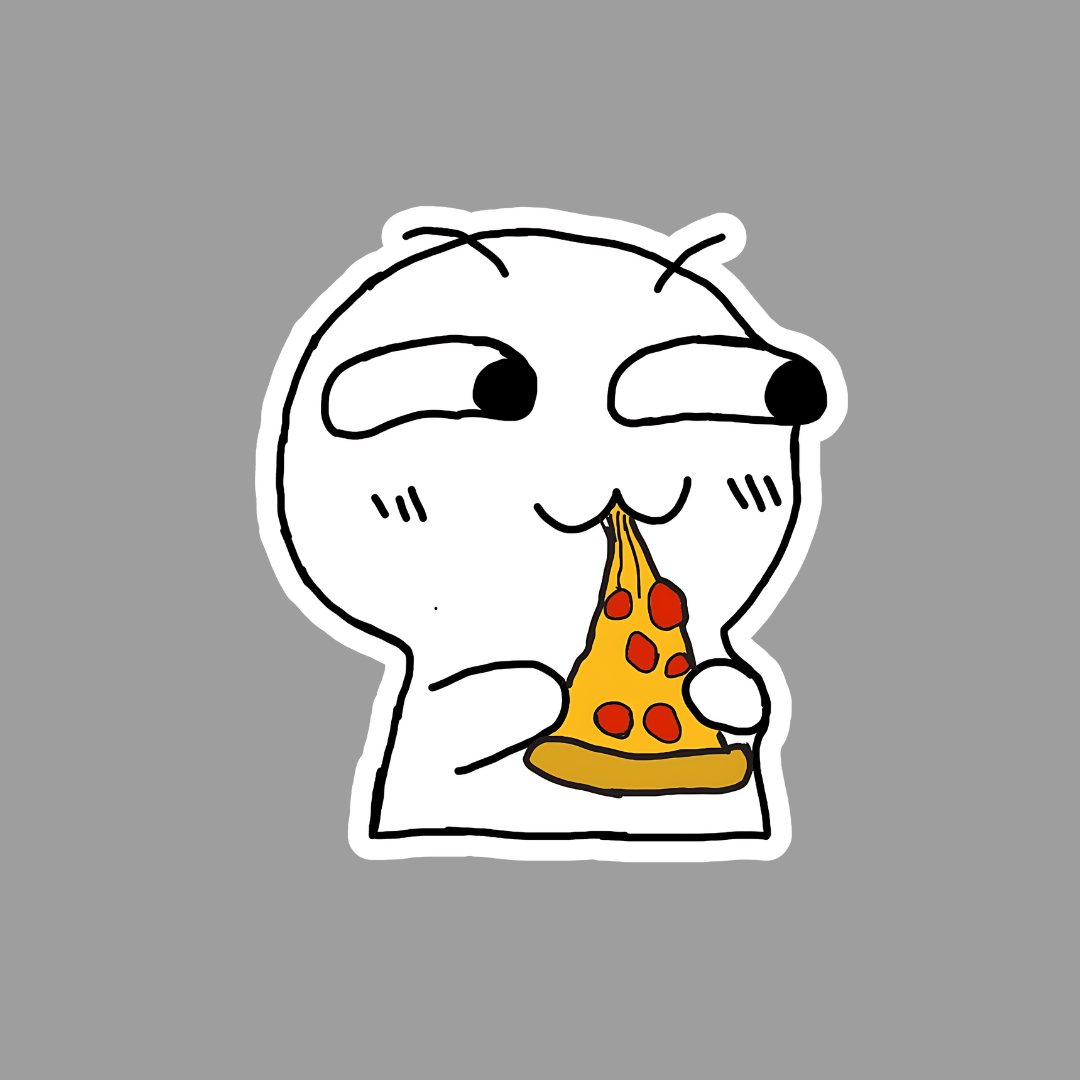 Flork Eating Pizza Sticker