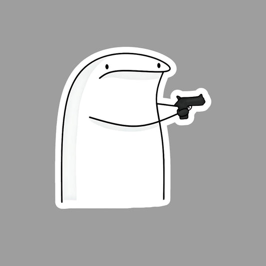 Flork with Gun Sticker