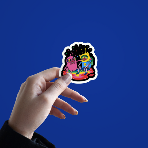 Finn & jake Trippy Sticker