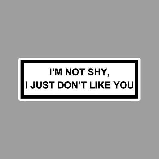 _I'm Not shy i just Don't Like you Sticker