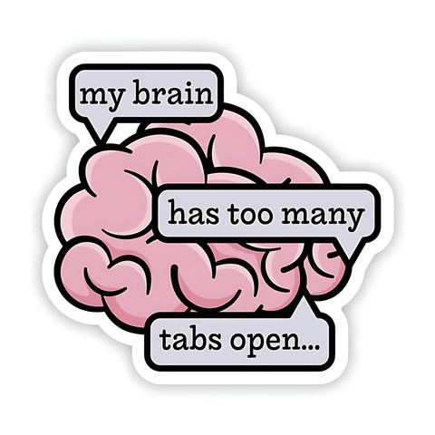 Pink Brain Sticker