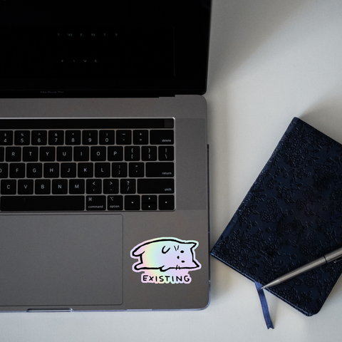 Existing Cat Holographic Sticker