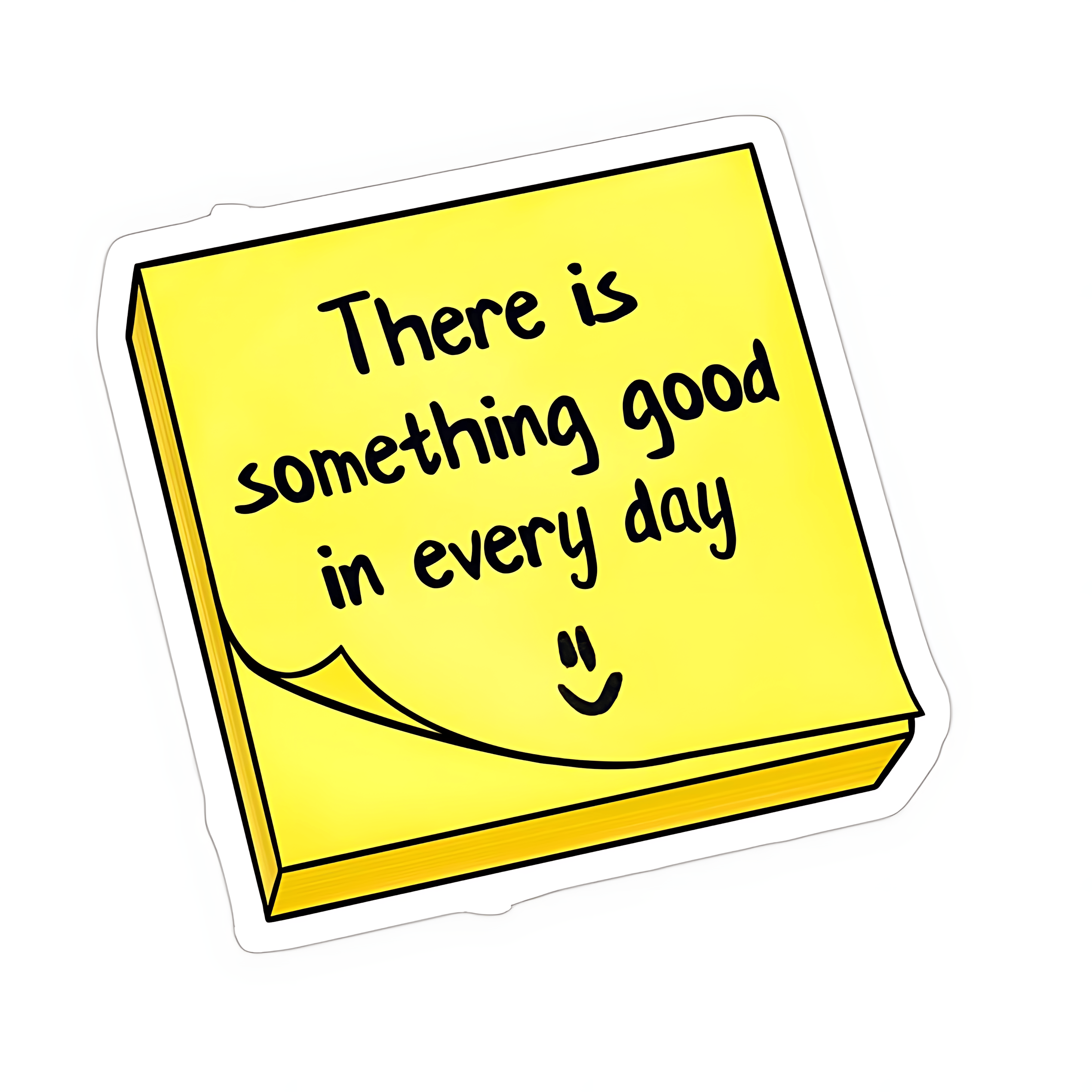 Positive Thought Yellow sticky note Sticker