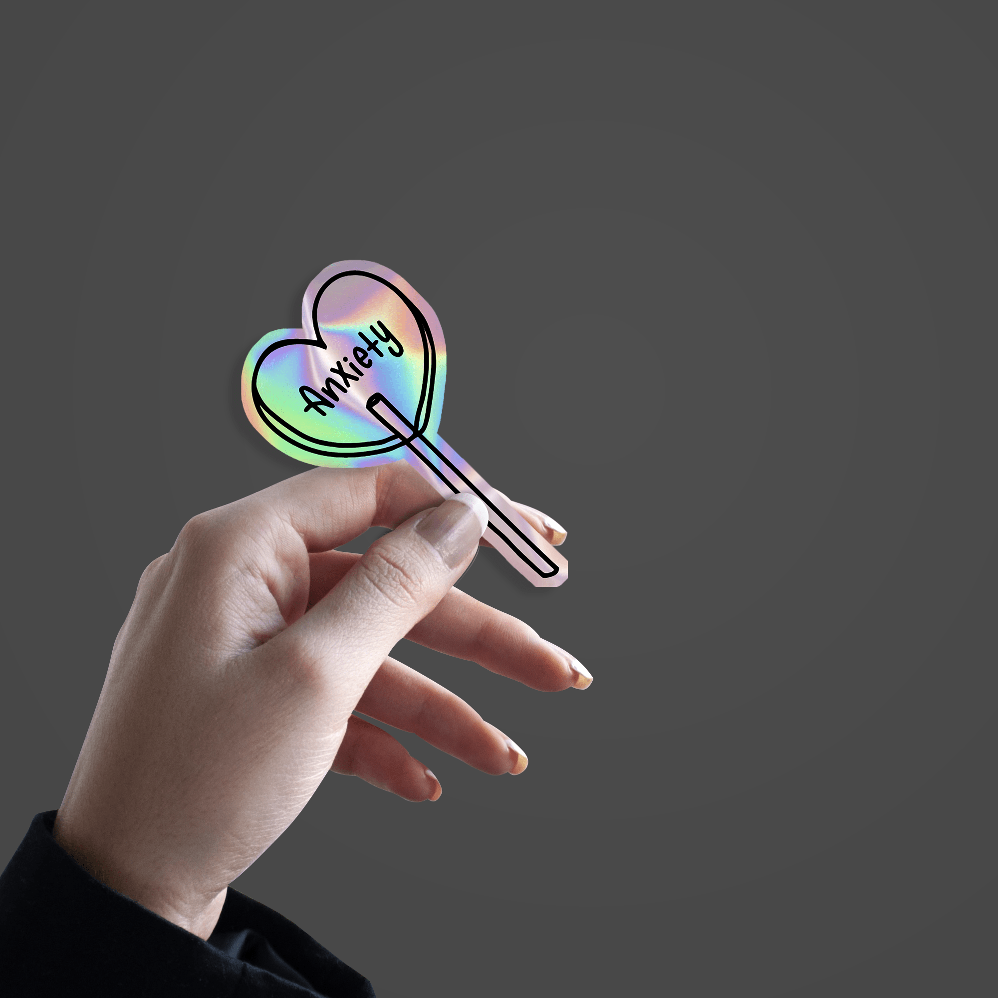 Anxiety Candy Holographic Sticker