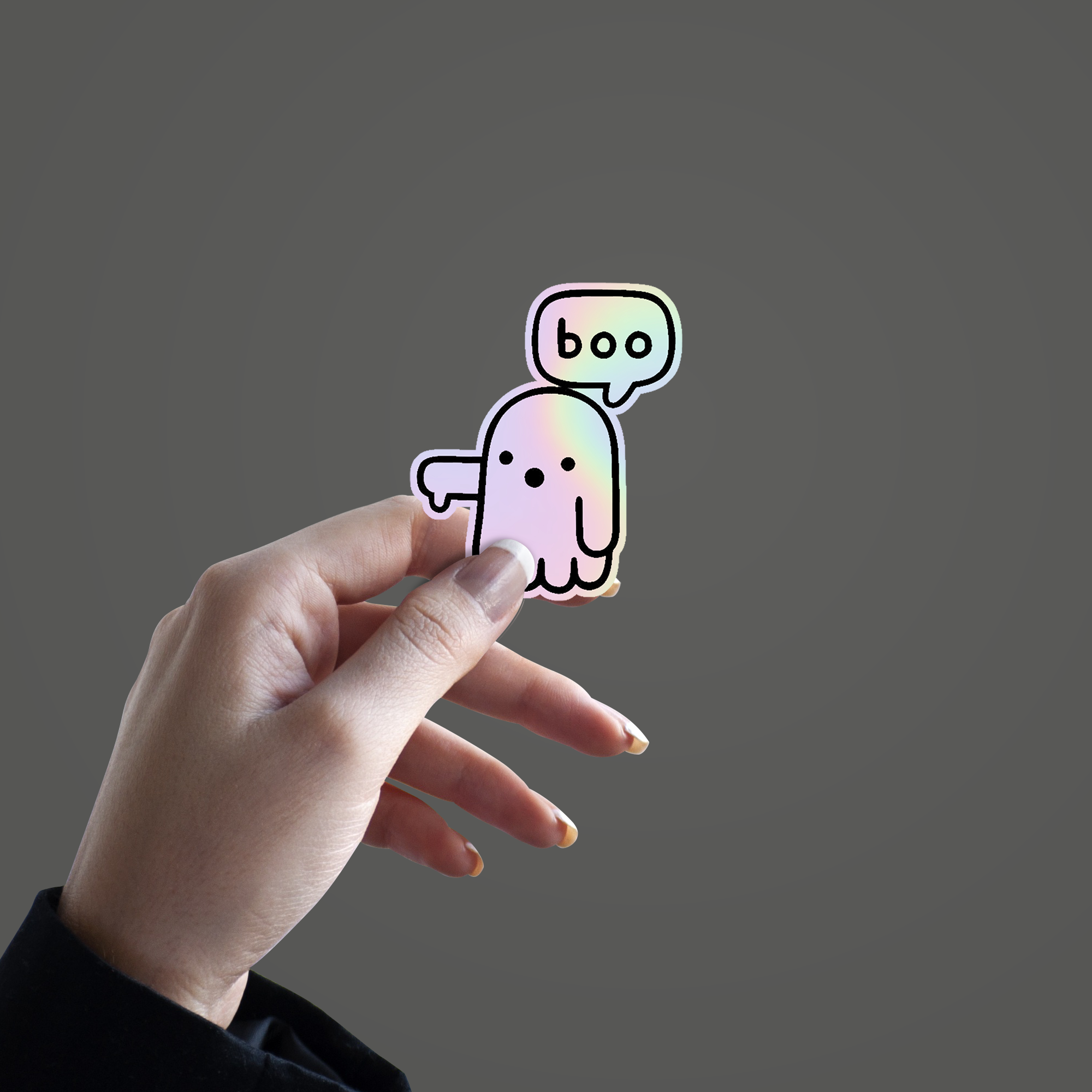 Boo Holographic Sticker