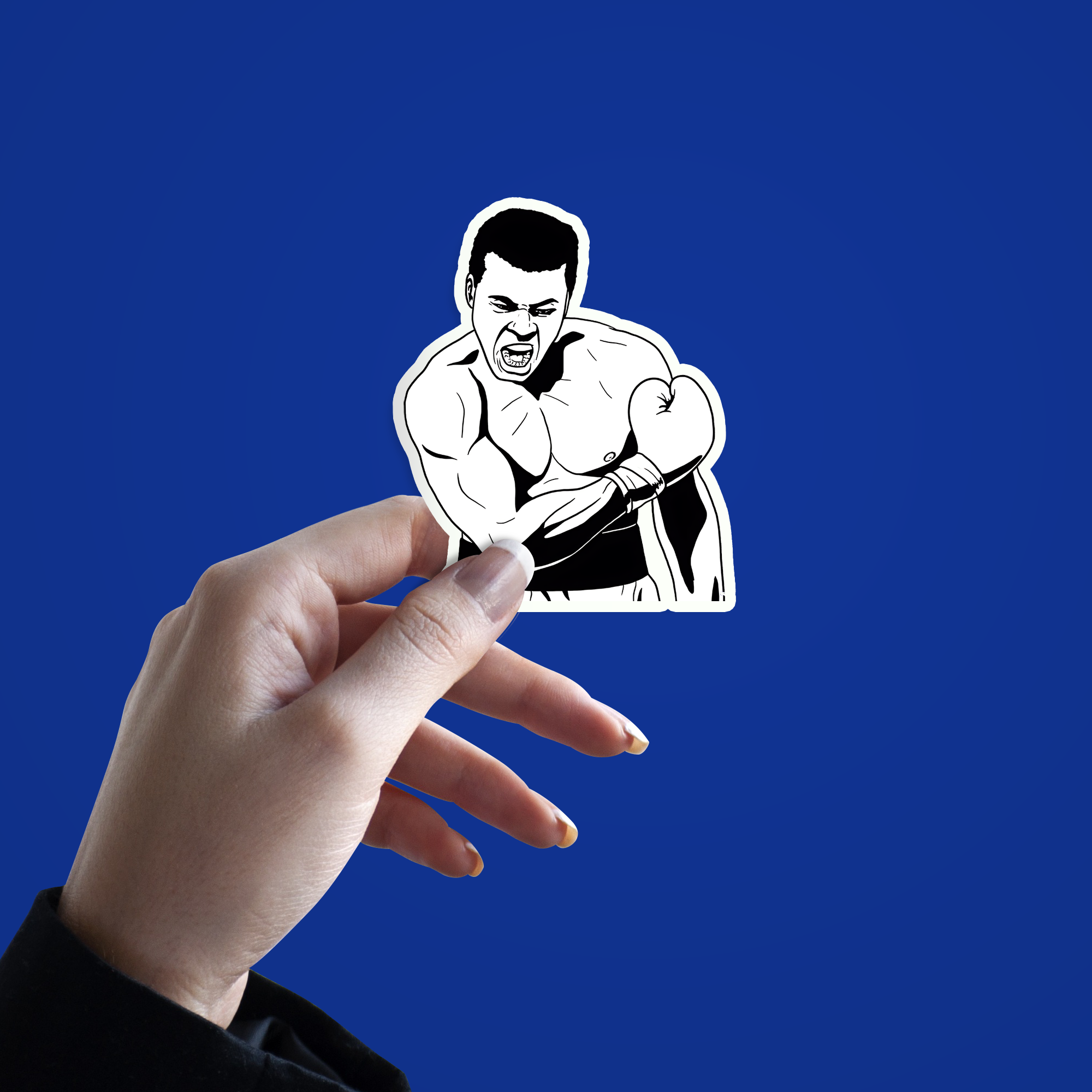 Mohammad Ali Boxer Sticker v3