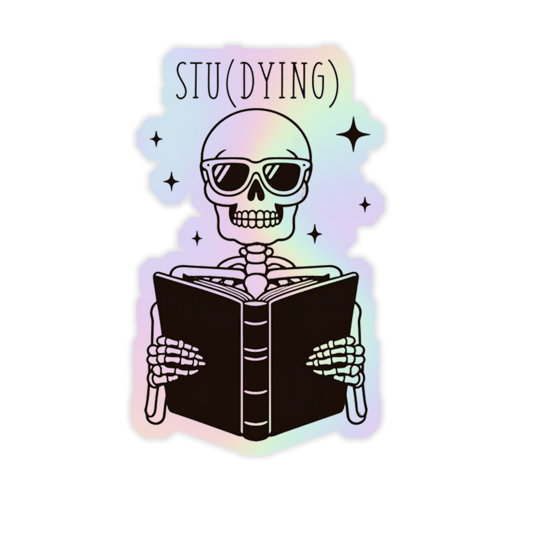 Skeleton Stu(dying) Holographic Sticker