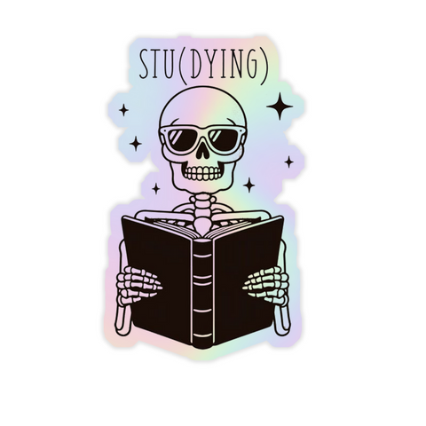 Skeleton Stu(dying) Holographic Sticker