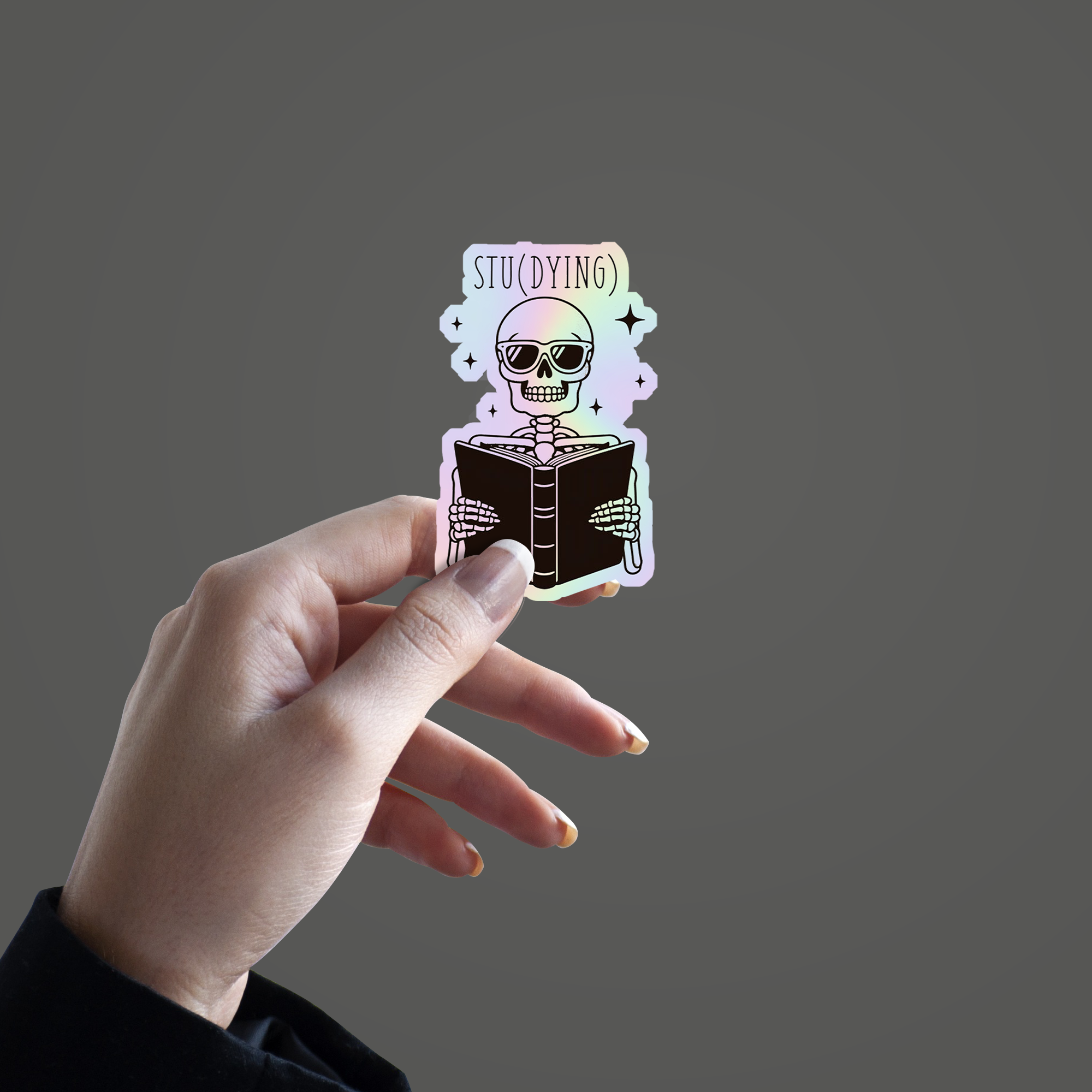 Skeleton Stu(dying) Holographic Sticker