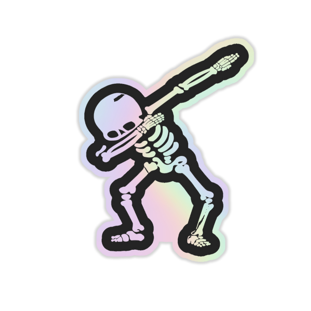 Skeleton in Swag Holographic Sticker