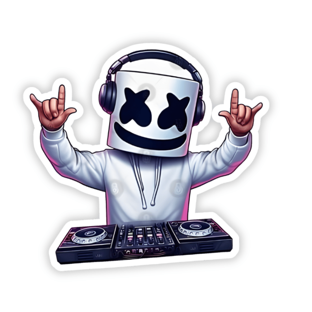 Illustration DJ artist Sticker.