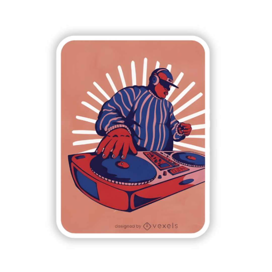 DJ artist playing sticker