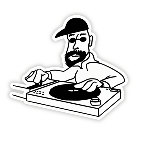 Illustrated Dj artist Sticker