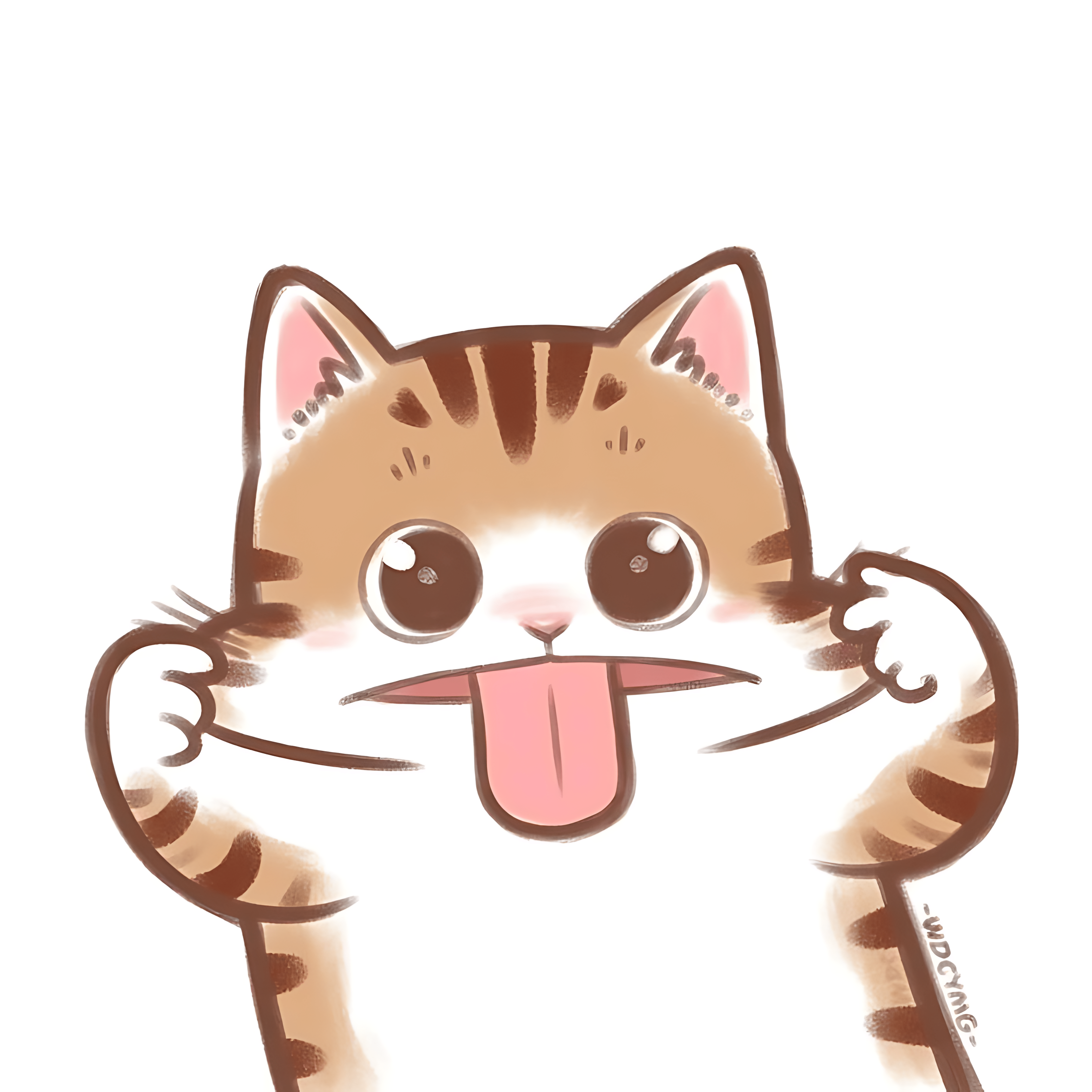 Orange Cat Cute Sticker