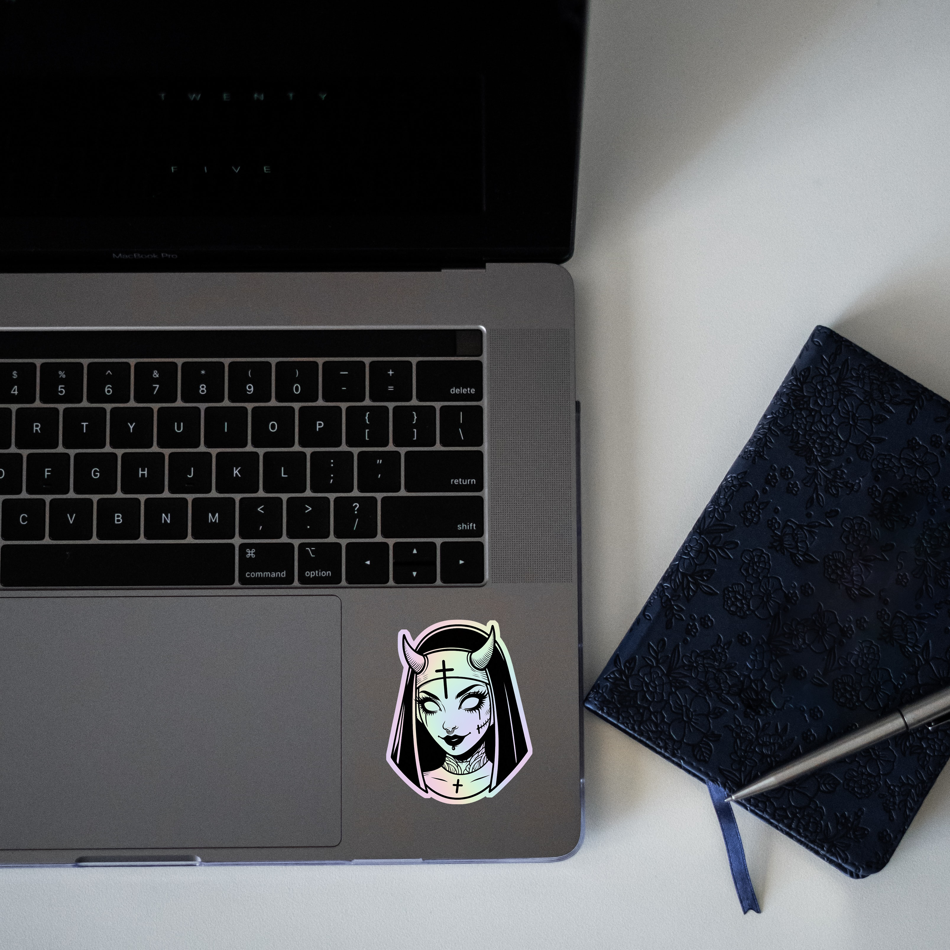 Haunting Nun  Holographic Sticker