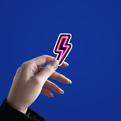 Neon Lighning Bolt Sticker