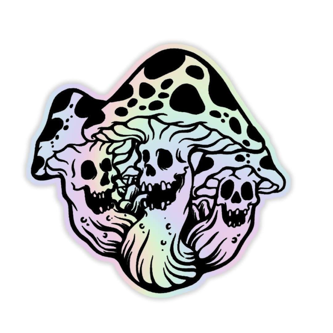 Mashroom Digital Art  Holographic Sticker