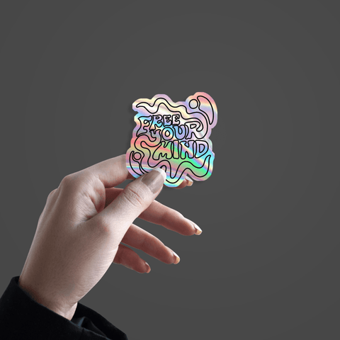 Free your Mind Holographic Sticker