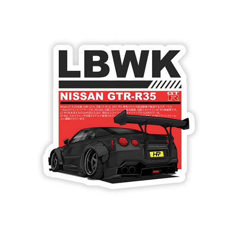 LBWK Nissan GTR-R35 bumper Sticker