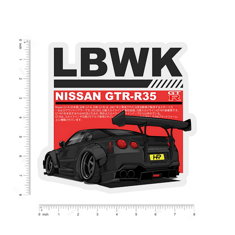 LBWK Nissan GTR-R35 bumper Sticker