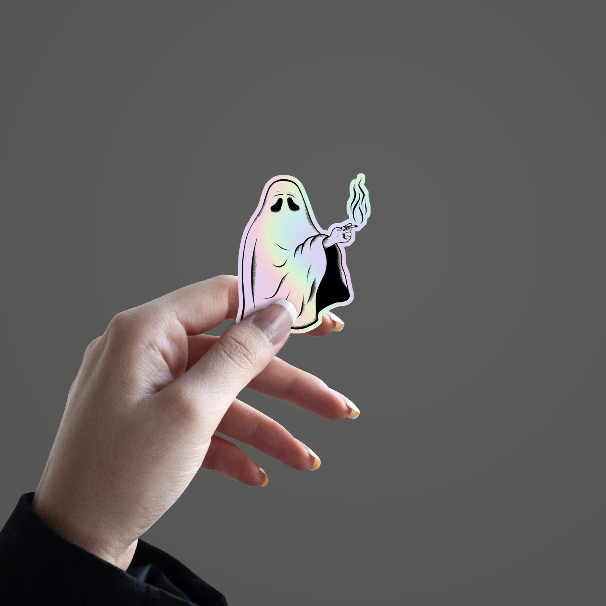 Ghost with C#g#ratt#  Holographic Sticker