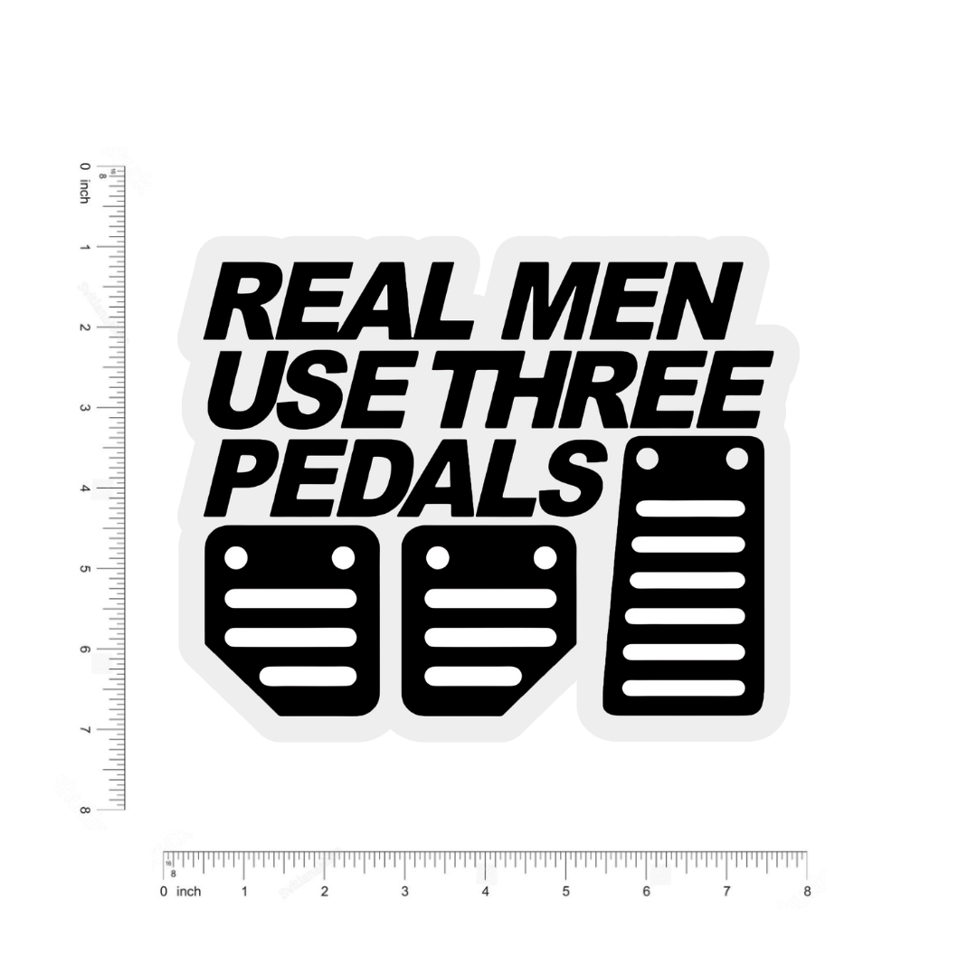 Real Men use three pedals bumperSticker