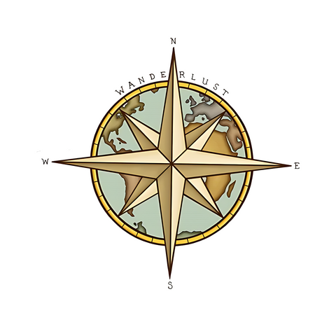 Wanderlust Compass Sticker