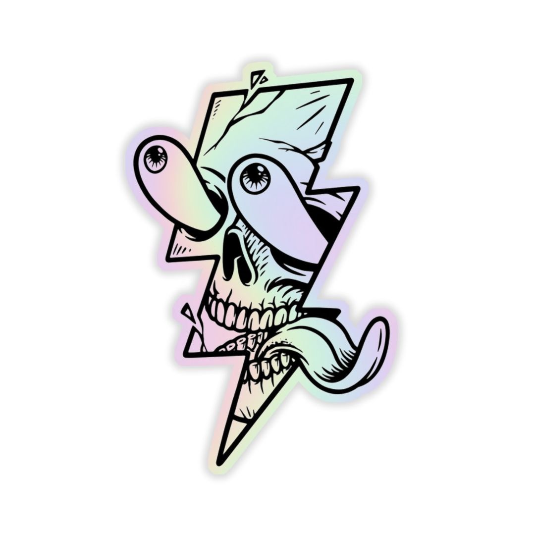 Skeleton Digital Art  Holographic Sticker