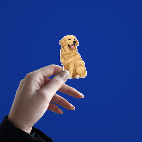 Happy Golden Retriever Sticker