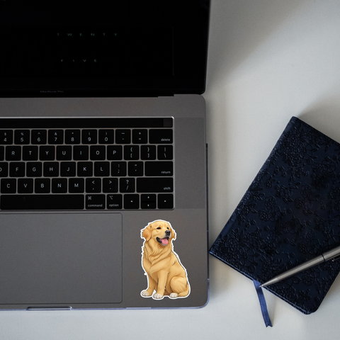 Happy Golden Retriever Sticker