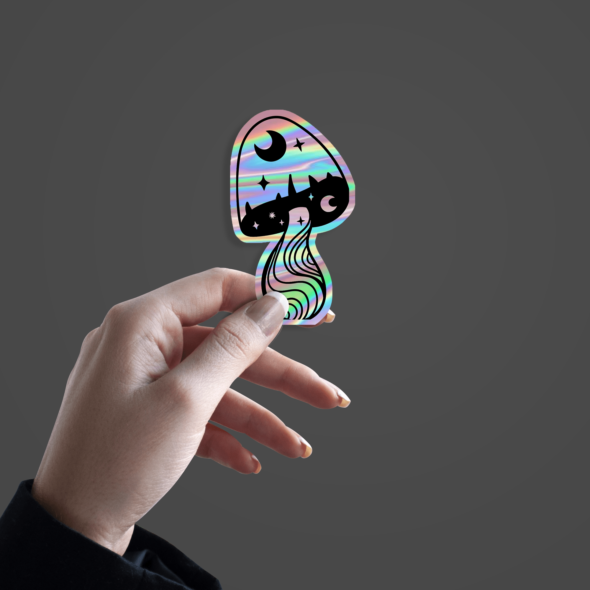 Aesthetic Mashroom Holographic Sticker