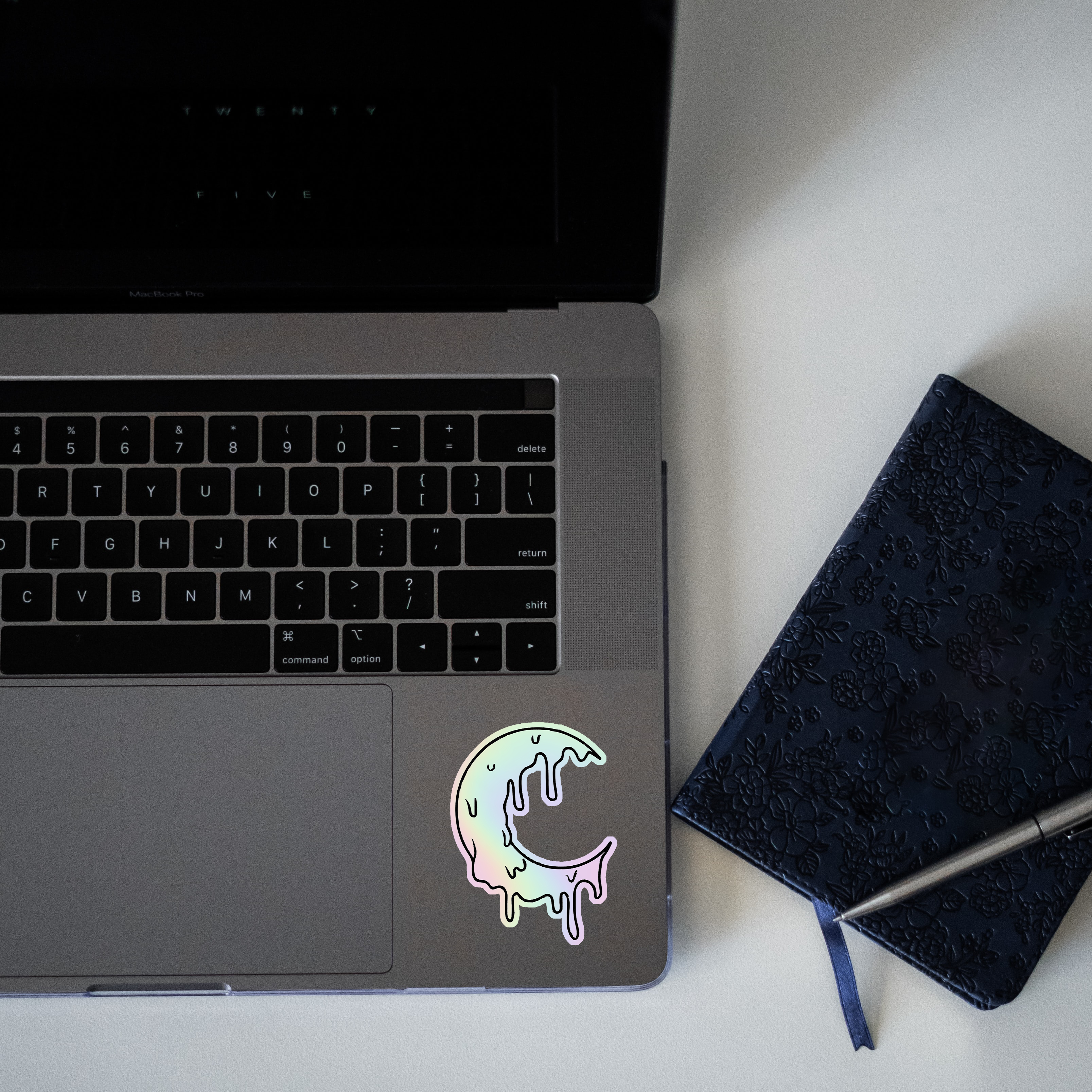 Melting Moon Holographic Sticker