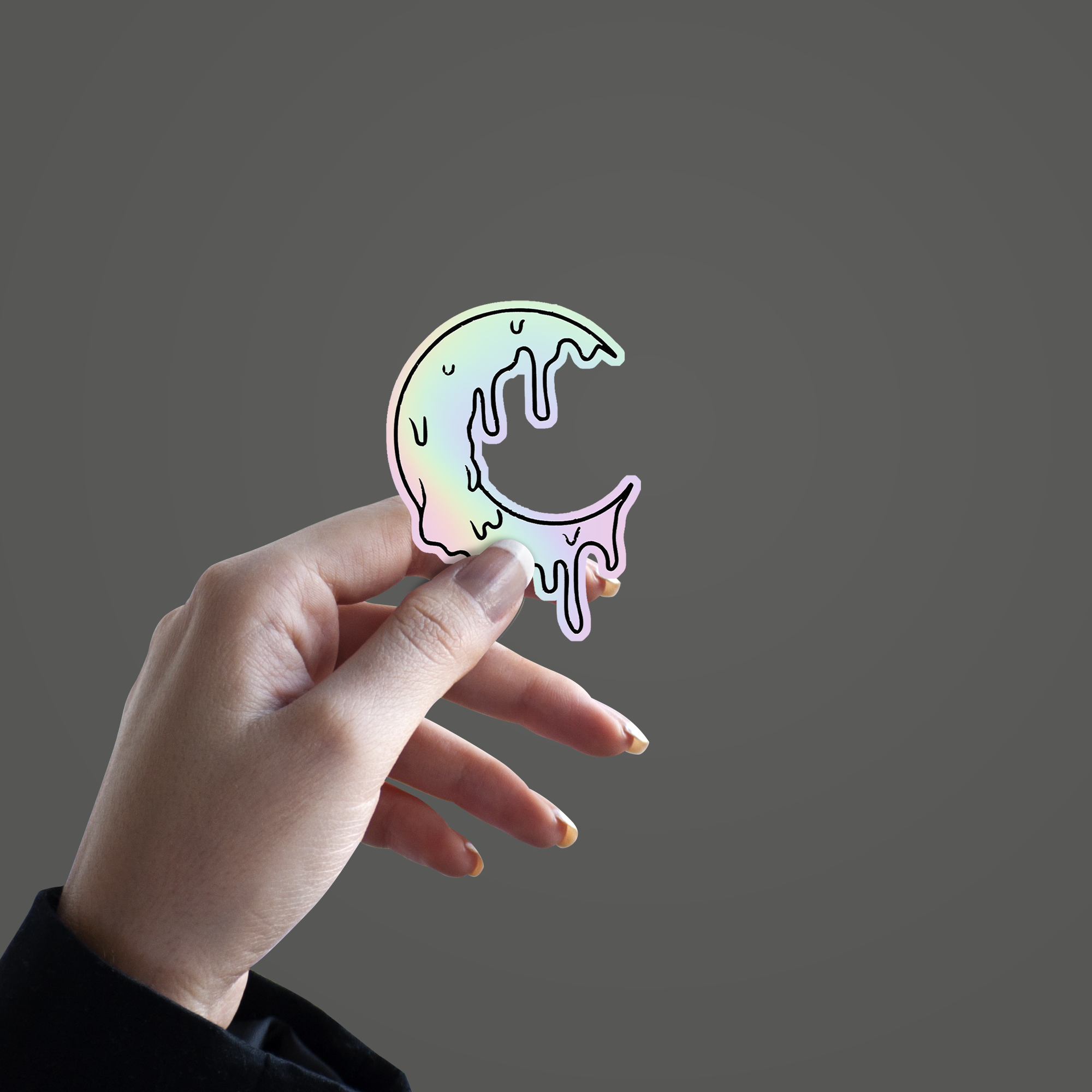 Melting Moon Holographic Sticker