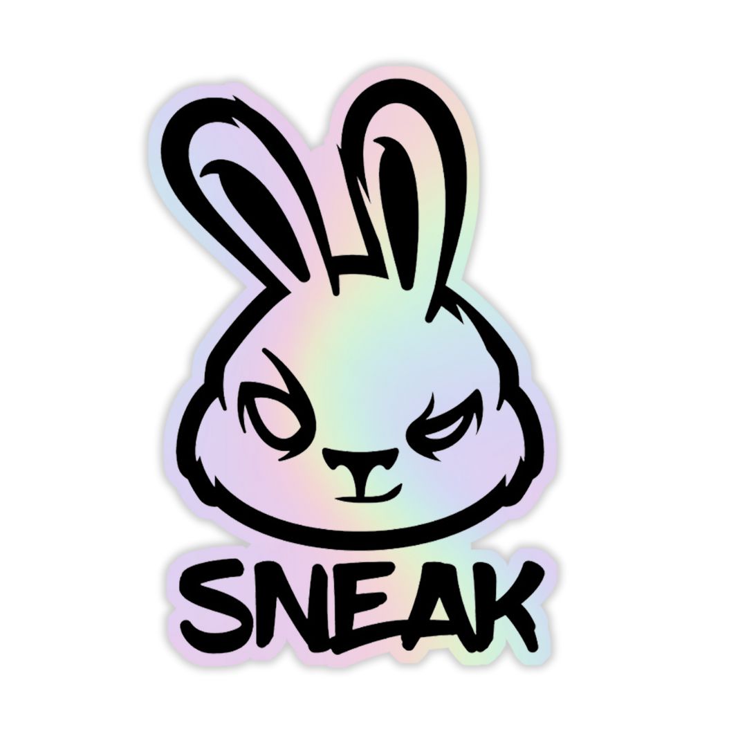 Bunny Sneak  Holographic Sticker