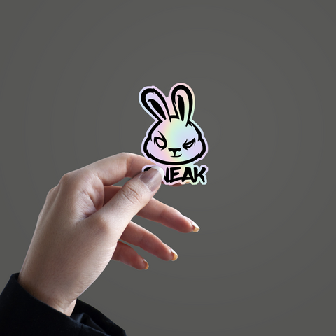 Bunny Sneak  Holographic Sticker