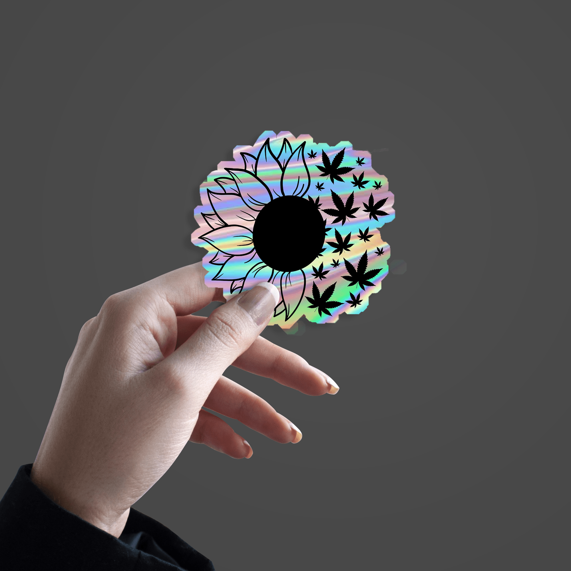 Sunflower Weed Holographic Sticker