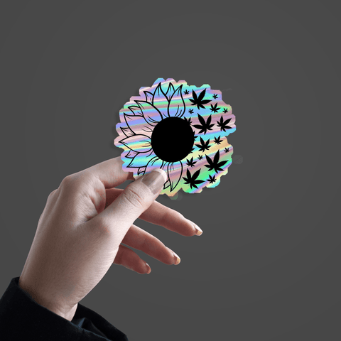 Sunflower Weed Holographic Sticker