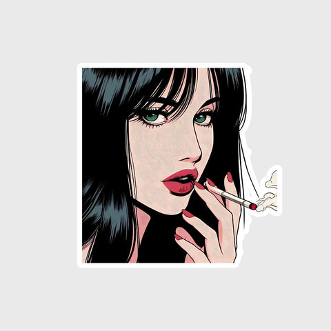 Girl smoking Ciga**tte  Sticker