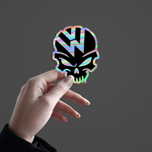 VW Skull Holographic Sticker