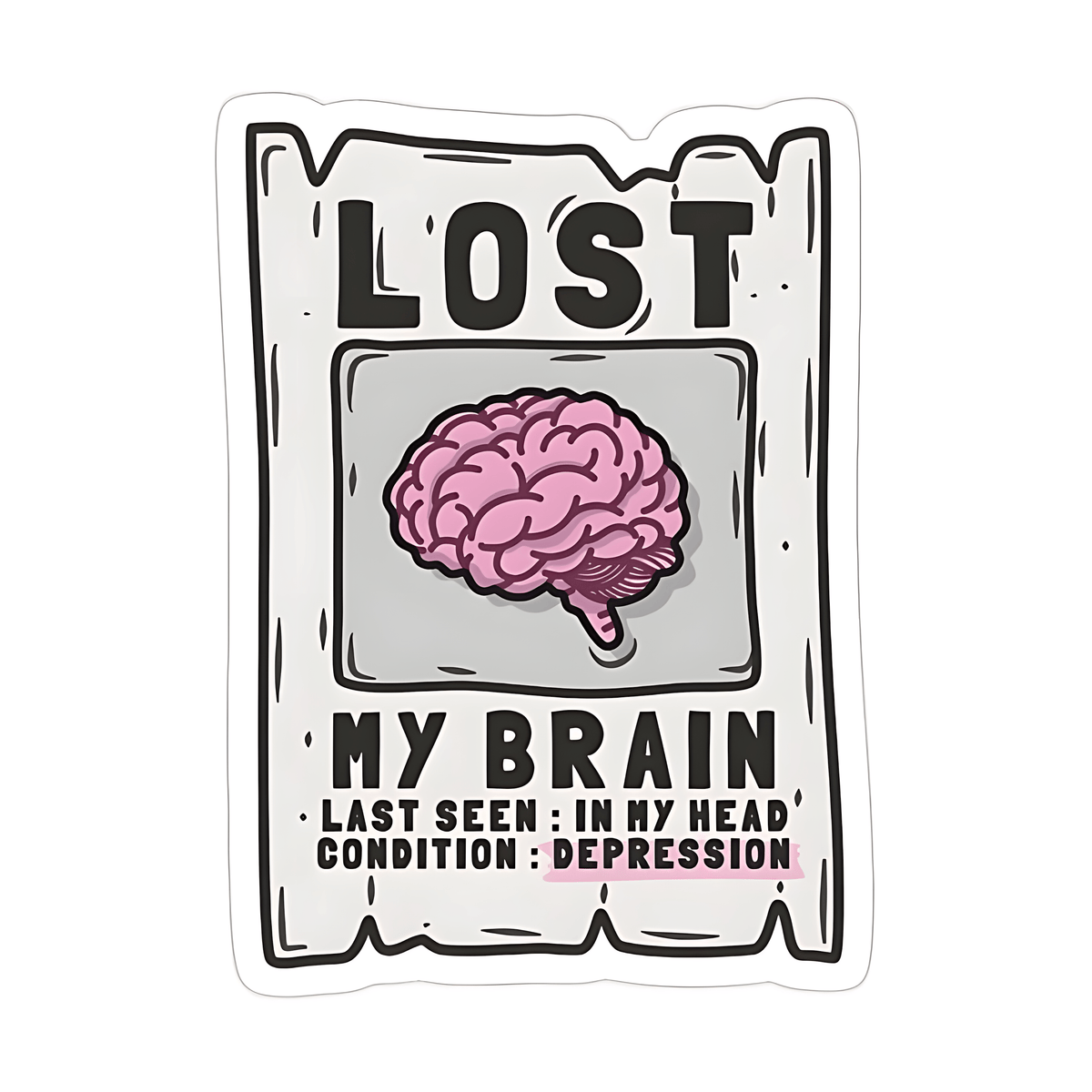 Lost Brain Sticker