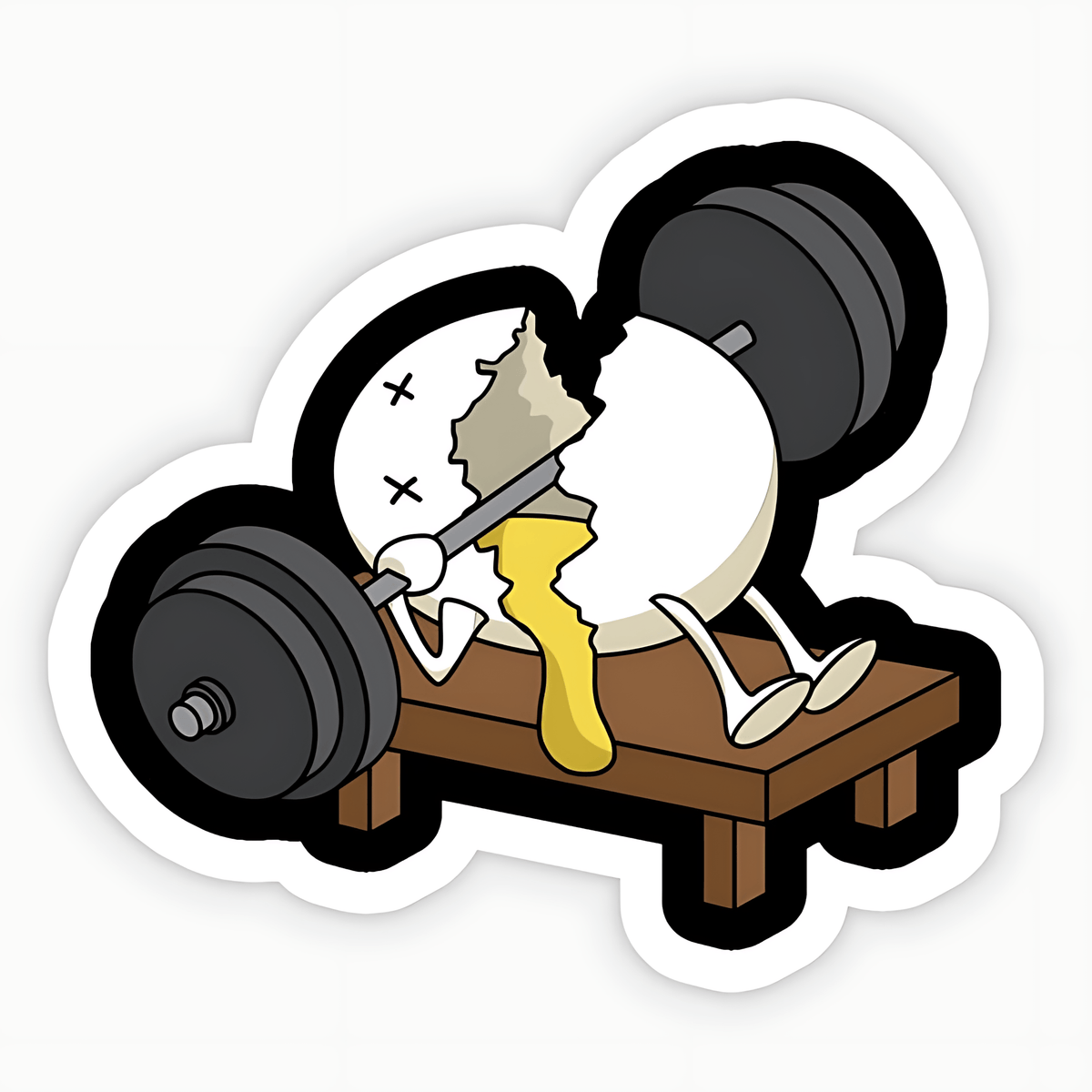 Smashed Egg Lifting Workout Sticker