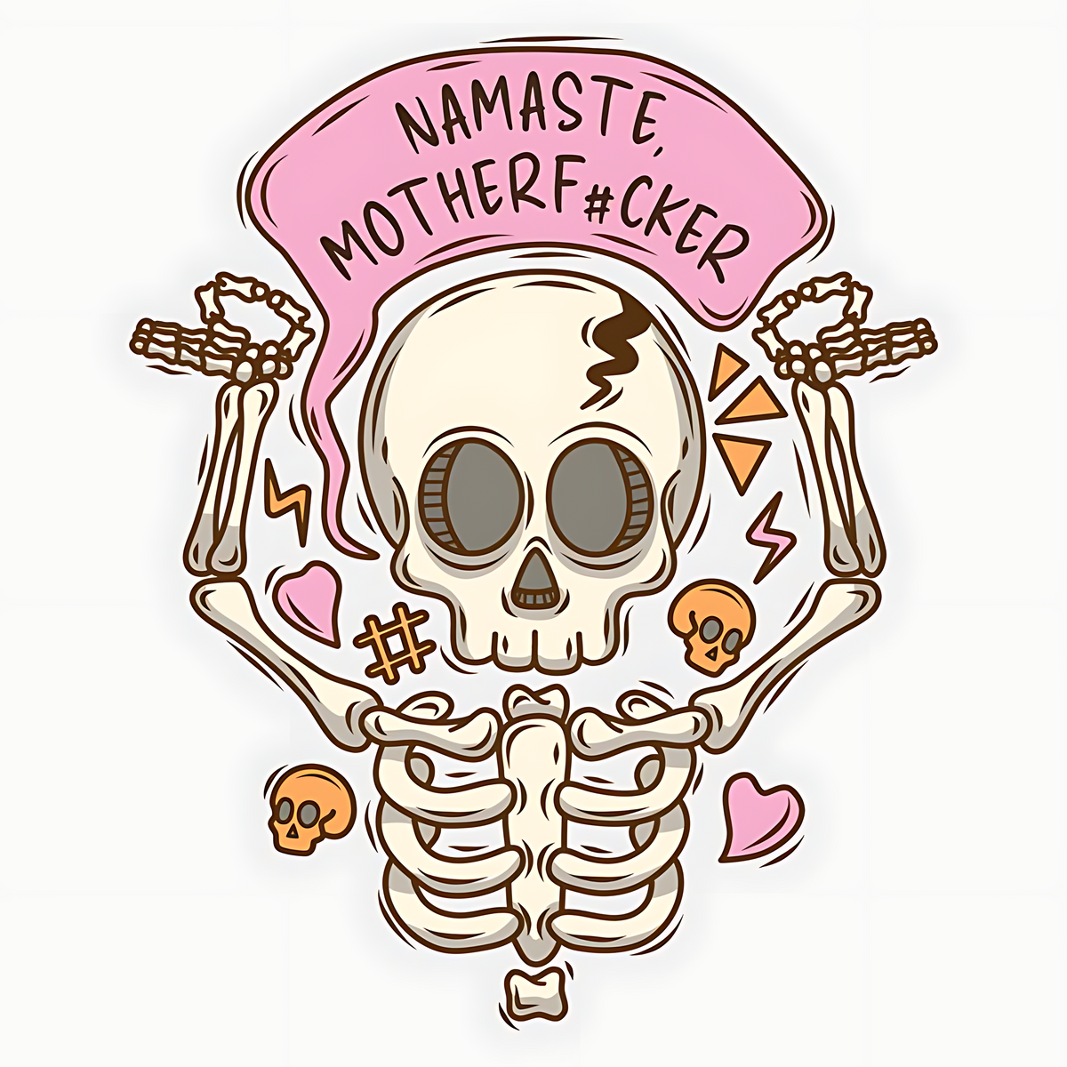 Namaste MotherF#cker Skeleton Sticker