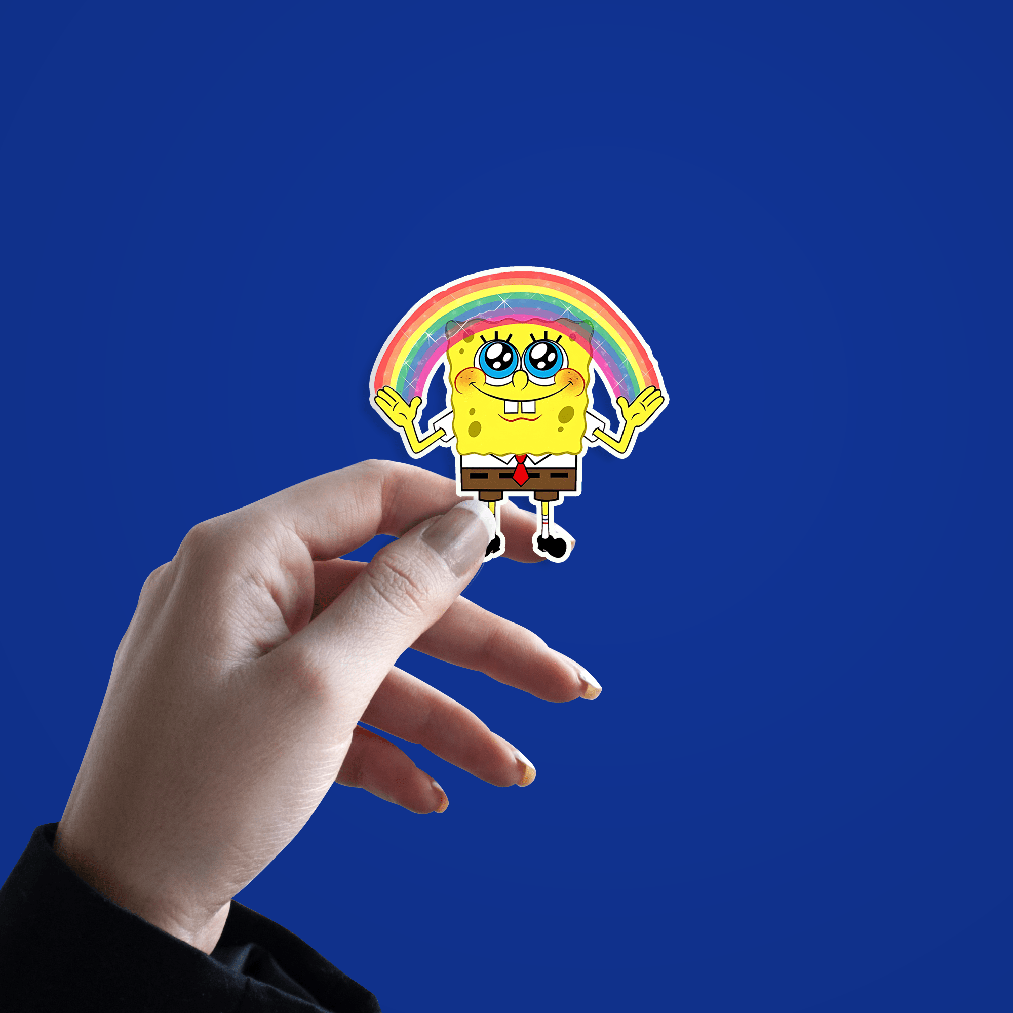 Sponge Bob Making Rainbow Sticker