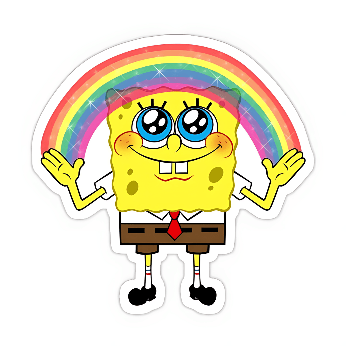 Sponge Bob Making Rainbow Sticker