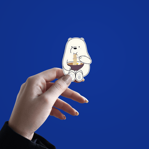 Ice Bear eating Noodles Sticker